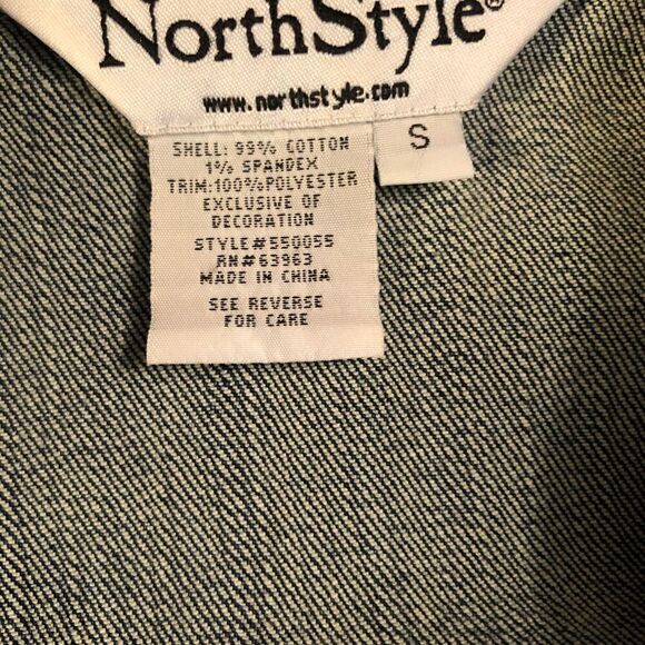 NorthStyle Denim & Fleece Jacket Vintage Style with Ruffle peplum Size Small - Picture 8 of 11